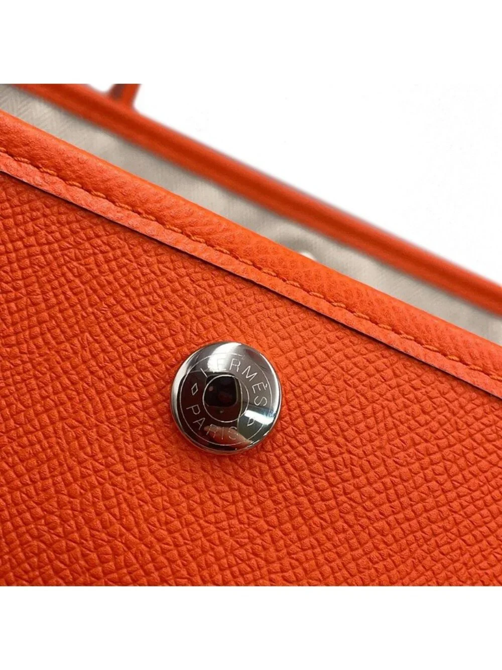 Hermes Tote Garden Party PM Silver Epsom